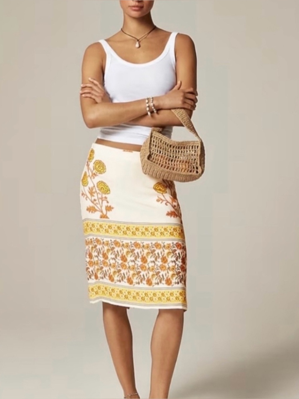 J.Crew Sunset Rose Block Print Skirt Size 4